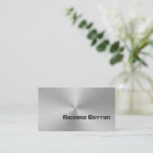 Constructie zwart grijs metaal op maat visitekaartje (Staand voorkant)