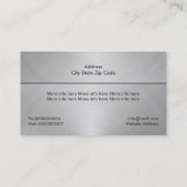 Constructie zwart grijs metaal op maat visitekaartje (Achterkant)