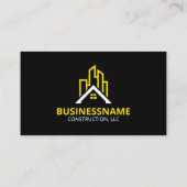 Constructiecontractor Bouwer verbouwing Zwart Visitekaartje (Achterkant)