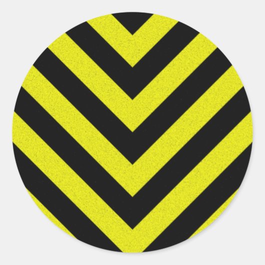 Constructiegevaarstrepen Ronde Sticker (Voorkant)