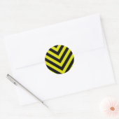 Constructiegevaarstrepen Ronde Sticker (Envelop)