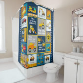 Constructiegrond, bouwgeschenken douchegordijn (In situ)