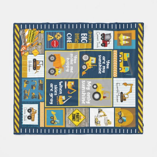 Constructiegrond, bouwgeschenken fleece deken (Voorkant (Horizontaal))