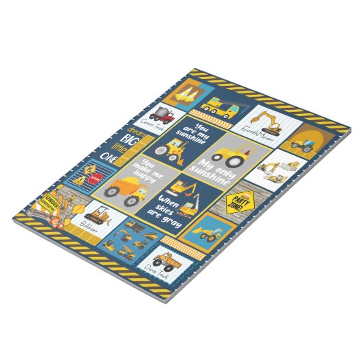 Constructiegrond, bouwgeschenken notitieblok (Schuin)