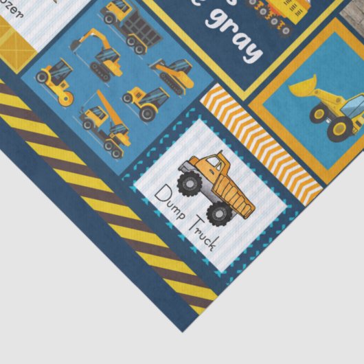 Constructiegrond, bouwgeschenken tissuepapier (Detail)