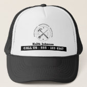 Constructiehandyman Monogram Logo Black Trucker Pet (Voorkant)