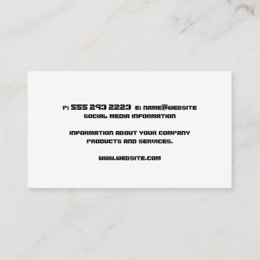 Constructiehard Pet | Houtkorrels Visitekaartje (Achterkant)