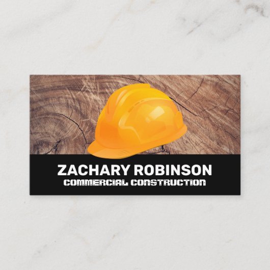 Constructiehard Pet | Houtkorrels Visitekaartje (Voorkant)