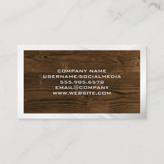 Constructiehuislogo | Houten planken Visitekaartje (Achterkant)