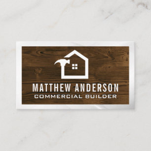 Constructiehuislogo   Houten planken Visitekaartje