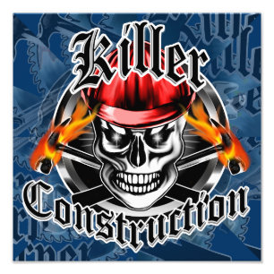 Constructieklep met hard: Killer Construction Foto Afdruk