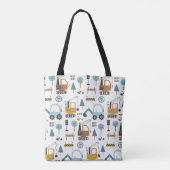 Constructiepatroon jongens tote bag (Achterkant)
