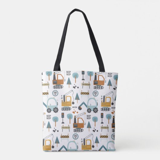 Constructiepatroon jongens tote bag (Achterkant)