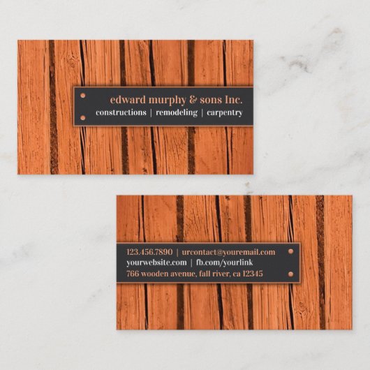 Constructies Carpentry Visitekaartje (Voorkant / Achterkant)