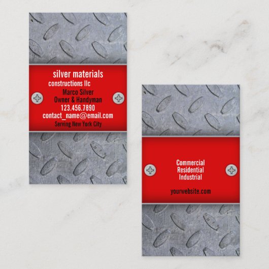 Constructies Handyman Visitekaartje (Voorkant / Achterkant)