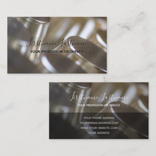 constructies van abstracte zilverlegeringen visitekaartje (Voorkant / Achterkant)