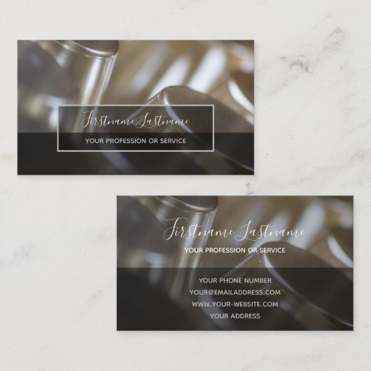 constructies van abstracte zilverlegeringen visitekaartje (Voorkant / Achterkant)