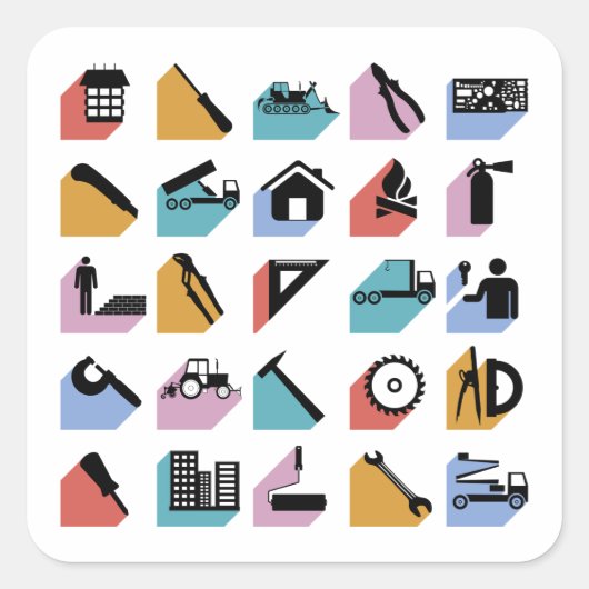 Constructiesystemen Vierkante Sticker (Voorkant)