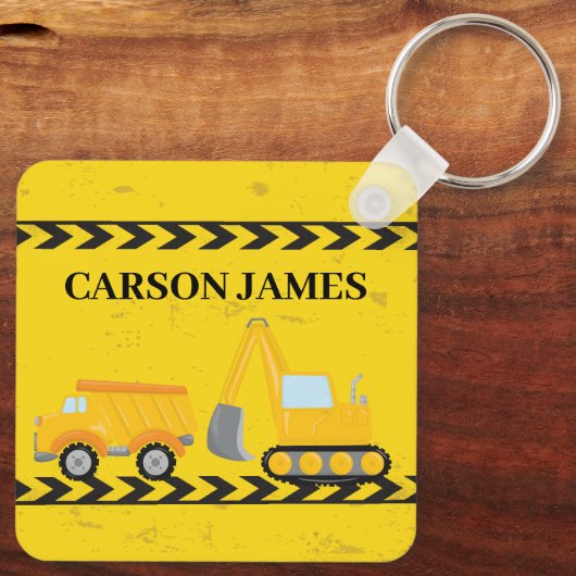 Constructievoertuig: speciaal gepersonaliseerd gee sleutelhanger (Achterkant)