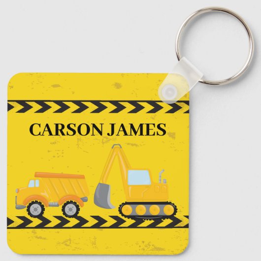 Constructievoertuig: speciaal gepersonaliseerd gee sleutelhanger (Achterkant)