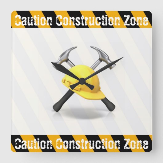 Constructiezone wandklok (Voorkant)