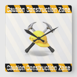 Constructiezone wandklok