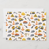 Construction 1ST Birthday | Builder Truck Party  Kaart (Achterkant)