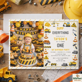 Construction 1ST Birthday | Builder Truck Party  Kaart