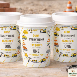 Construction 1ST Birthday | Builder Truck Party Papieren Bekers