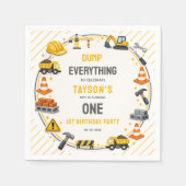 Construction 1ST Birthday | Builder Truck Party Servet (Voorkant)