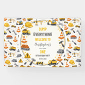 Construction 1ST Birthday | Builder Truck Party Spandoek (Horizontaal)