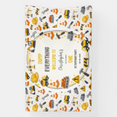 Construction 1ST Birthday | Builder Truck Party Spandoek (Verticaal)