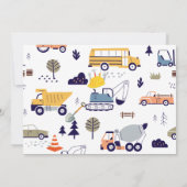 Construction 1st Birthday Invitation | Truck Kaart (Achterkant)