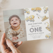 Construction 1st Birthday Party Kaart