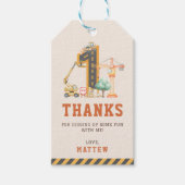 Construction 1st Birthday Party Thank You Cadeaulabel (Voorkant)