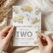 Construction 2nd Birthday Party Kaart