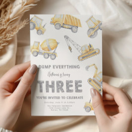 Construction 3rd Birthday Party Kaart