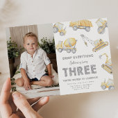 Construction 3rd THREE Birthday Party Kaart