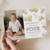 Construction 4th FOUR Birthday Party Kaart