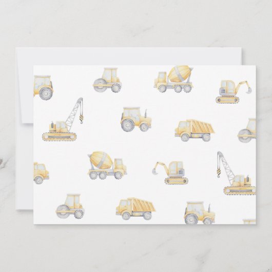 Construction 6th SIX Birthday Party Kaart (Achterkant)