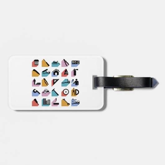 Construction and DIY Home Improvement Icons Bagagelabel (Achterkant horizontaal)