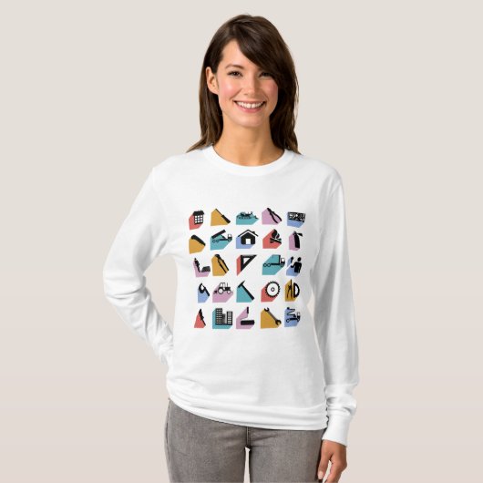 Construction and DIY Home Improvement Icons T-shirt (Voorkant volledig)
