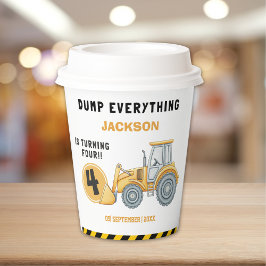 Construction Birthday 4th | Dump Truck Party Papieren Bekers