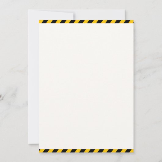 Construction Birthday 5 | Dump Truck & Excavator Kaart (Achterkant)