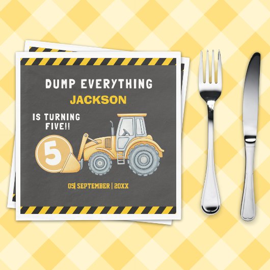 Construction Birthday 5 Party  | Excavator & Truck Servet