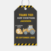 Construction Birthday 5th | Dump Truck Excavator Cadeaulabel (Voorkant)
