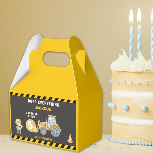 Construction Birthday 5th For boys | Truck Party  Bedankdoosjes