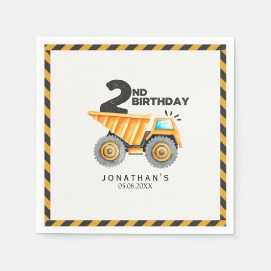 Construction Birthday Boy 2nd  Servet (Voorkant)