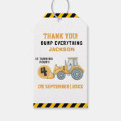 Construction Birthday Boy 4 | Dump Truck Cadeaulabel (Voorkant)