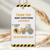 Construction Birthday Boy 4 | Dump Truck Cadeaulabel